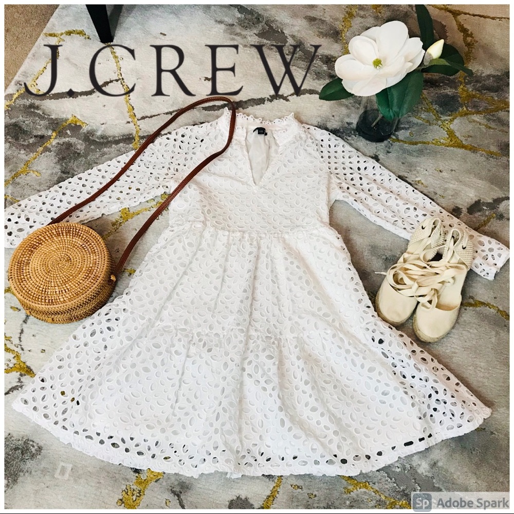 J CREW-Tiered popover dress in embroidered eyelet